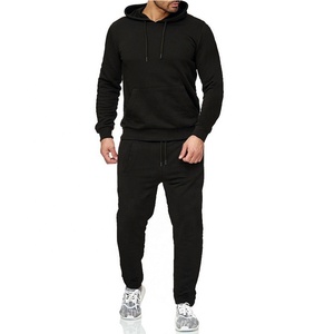 Custom Blank Two Piece Tracksuit <b>Set</b> Solid Color Cardigan Slim Fit Casual Sweatpants & Hoodie <b>Set</b> Men Blank Jogger Sweatsuit <b>Set</b> - Product Image 2