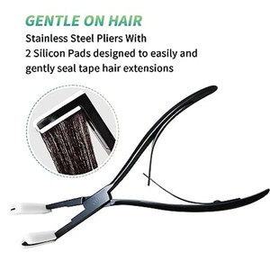 Pince à extensions de cheveux de qualité supérieure, en acier inoxydable, surface plate, outils de pose d'extensions pour femmes. - Product Image 3