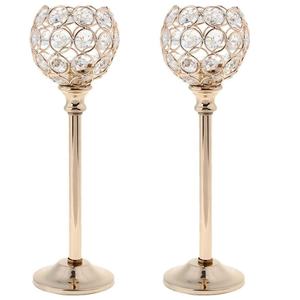 Crystal <b>Top</b> Golden Candle Stand Home Decorative Durable Metal Design <b>Sparkly</b> Tea Light Holder <b>for</b> <b>Christmas</b> - Product Image 1