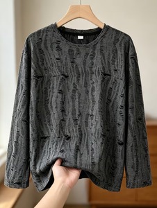 T-shirt Homme Oversize à Manches Courtes, Coupe Ample, Effet Usé, Tendance et Original - Product Image 3