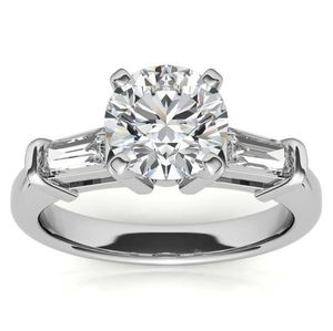 Round Cut Moissanite <b>Ring</b> 925 Sterling <b>Silver</b> White Gold Plated <b>Solitaire</b> Engagement <b>Ring</b> Wedding Band Bridal Anniversary Gift - Product Image 1