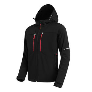 Veste de ski imperméable noire pour homme avec capuche, poches zippées, isolation synthétique, technologie Gore-Tex, vêtements d'extérieur - Product Image 1