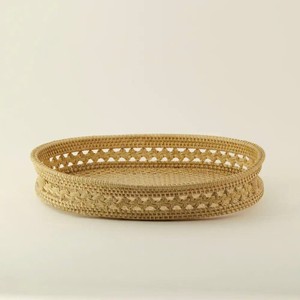 Exquisite Oval Rattan Serving Tray Wicker Tray Decorative Serving Tray <b>Rustic</b> <b>Table</b> Accent Perfect For <b>Coffee</b> <b>Table</b> Home Decor - Product Image 2