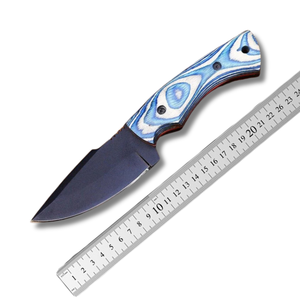 Couteau à dépecer artisanal A&M ENTERPRISES en acier inoxydable, lame fixe, manche en micarta, pointe clip, couteau de survie industriel pour le camping - Product Image 5