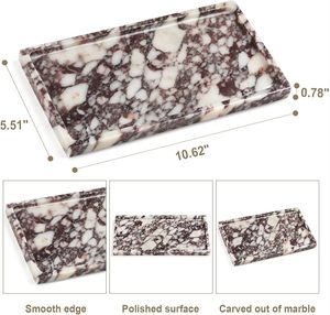 Budget Friendly Marble Bathroom Tray for Soap Dispenser, Lotion Bottles and Luxury <b>Vanity</b> Counter Organization - Product Image 2