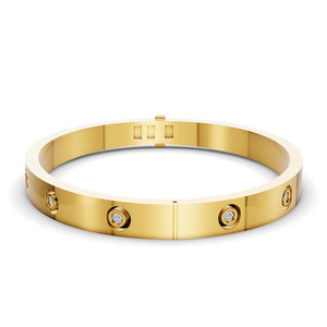Latest Design 14k Gold <b>Bangle</b> <b>Bracelet</b> In 1 Ct. Tw. Brilliant Round Cut Flush Set Lab Grown Diamond GRA Certified Women Jewelry - Product Image 5