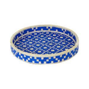 Plateau d'incrustation d'os LineCraft | Plateau de service moderne avec motif de ligne droite incrusté à la main Style minimaliste pour la maison et cadeaux de luxe - Product Image 3