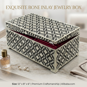 Luxury Resin Mother Pearl Jewelry <b>Box</b> Handmade Decorative <b>Trinket</b> Storage <b>Box</b> Wedding Gift Home Decor Organizer 3-6L Capacity - Product Image 5