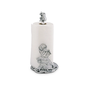 Premium Cast Aluminum Antler <b>Paper</b> Towel Dispenser Elegant Silver Standing Tissue Rack for Rustic & Contemporary <b>Kitchens</b> - Product Image 3
