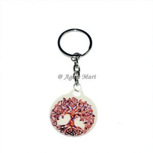 Premium Quality Pink Agate Keychain Electroplated Slice <b>Key</b> Ring Feng Shui Style Engraved Natural Healing Gemstone Love Theme - Product Image 6