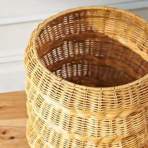 Unique Design Storage Organizer Clothes Handmade Woven Natural Rattan <b>Basket</b> for Closet and <b>Laundry</b> Organization - Product Image 6