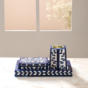 Ensemble de plateaux brûleurs à bakhoor en os incrusté faits à la main pour la décoration intérieure - Product Image 1