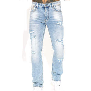 Pantalons en jean droits pour hommes, tendance du moment, streetwear/casual, denim délavé respirant - Product Image 6