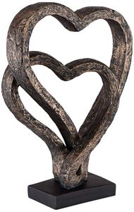 Modern Interlocking Hearts Sculpture in Bronze Finished Love Symbol Art Piece - Product Image 3