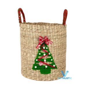 Cesta de Mimbre Hecha a Mano de Primera Calidad para Navidad, Organizador de Almacenamiento Multiusos, Proveedor Mayorista Personalizado - Product Image 1