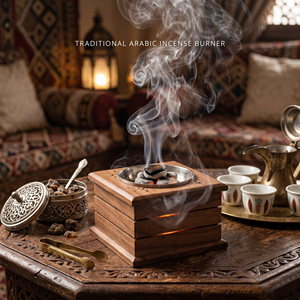 Square Shape Layered Design Wooden <b>Bakhoor</b> Burner With Metal Cup Arabic Incense Holder Luxury <b>Oud</b> Burner For Home Decoration - Product Image 6