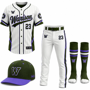 Customized Unisex Baseball Complete Uniform Set White Color 100% Polyester Breathable Baseball Uniform Kit - Product Image 6