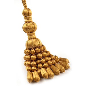 High Quality <b>Gold</b> Bullion Tassels Apparel Handmade <b>Trimming</b> with Bullion Wire Design Tassel for Home Textile - Product Image 3