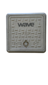 Wave FRP SMC/DMC Square Manhole Cover 12x12 Inch 3 Ton <b>Load</b> Capacity Solid <b>Top</b> Utility Access Cover Engineer Grade Construction - Product Image 3