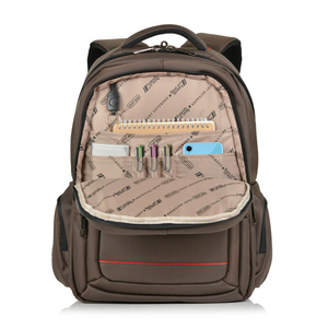 Modern Black Oxford Laptop <b>Backpack</b> with Red Trim Water Resistant Zippered Compartment Unisex Shoulder <b>Straps</b> 20-39L Capacity - Product Image 4
