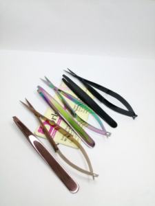 Eyebrow Tweezers Scissors Set Sustainable Professional Slanted Pointed Tweezer Stainless Steel Eyelash brow Trimming Scissors - Product Image 4