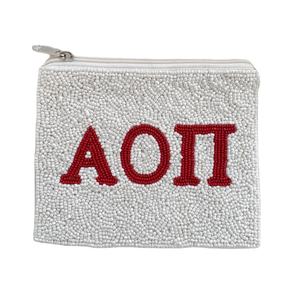 Alpha Omicron Pi Diseño de cuentas Bordado hecho a mano Bolso pequeño de la cartera Bonito elegante y de moda Hermoso DE LA India - Product Image 1