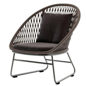 Modern Waterproof Outdoor Rope <b>Chair</b> with Cushion Durable Metal Frame Patio Furniture for Garden <b>Balcony</b> Poolside Hotel & Villa - Product Image 2