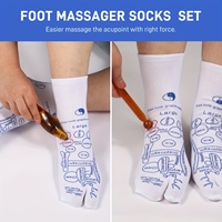 Chaussettes à points d'acupuncture à 5 doigts, tricotées, imprimées numériquement, respirantes, pour hommes, pour le printemps, décontractées