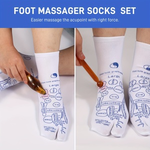 Calcetines de Acupresión de 5 Dedos, Tejidos con Impresión Digital, Transpirables, para Hombre, Uso Casual de Primavera - Product Image 2