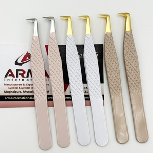 Pince à cils volume 90 degrés en acier inoxydable durable, pointe fine pour extensions de cils, avec marque privée - Product Image 4