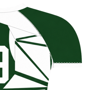Camiseta Deportiva de Manga Corta Verde Oscuro y Blanco, Cuello Redondo, Transpirable, Personalizable, para Entrenamiento Atlético - Product Image 3
