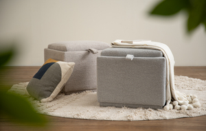 Premium Minimalist Square <b>Storage</b> Ottoman Space Saving Footstool <b>with</b> Hidden <b>Storage</b> for Living Room Apartment Hotel Use - Product Image 5