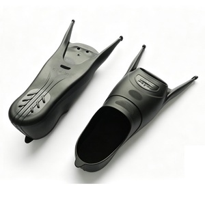 Ailerons de natation noirs en TPR, style grenouille à bout court, poche pour le pied, pièces de rechange pour la plongée avec tuba - Product Image 6