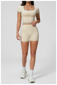 Ensemble de sport 2 pièces pour femmes, coupe ajustée, très professionnel, comprenant un legging taille haute et un soutien-gorge, grandes tailles, texturé - Product Image 2