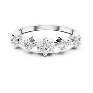 Anillo de Oro Rosa de 14K con Diamante Cultivado en Laboratorio, Corte Redondo, para Mujer |   Ropa de Fiesta |   Diamante Cultivado Nuevo - Product Image 4