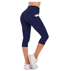 New Design OEM Service Customised Gym Capri Leggings <b>Plus</b> Size Gym Capri for Woman Quick Dry Yoga Wear Gym Leggings - Product Image 3