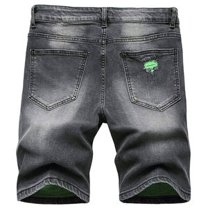 Shorts de Mezclilla Casuales Azules para Hombre, Cintura Alta, Elástica, de Secado Rápido - Product Image 3