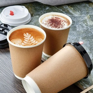 Hot Sale Multi size 8oz 12oz 16oz Kraft <b>Paper</b> Cup with Lids Hot Drink Coffee Cups Custom Printed Single Wall Disposable - Product Image 3