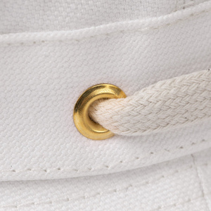 Último Estilo, Sombrero de Pescador de Algodón Blanco al por Mayor con Ventilación de Ojales, Sombrero Casual Unisex de Playa para Verano con Cordón para Adultos - Product Image 4