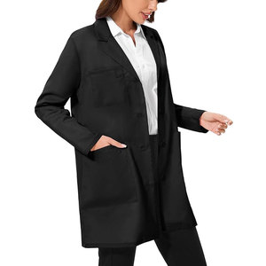 Blouse de laboratoire noire personnalisée pour femme, uniforme médical, taille adulte, vêtements de travail professionnels, vente en gros - Product Image 6