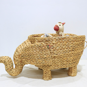 Cesta de Almacenamiento de Mimbre Hecha a Mano con Forma de Elefante para Organizar Juguetes Infantiles, Cesta Decorativa Ecológica - Product Image 2