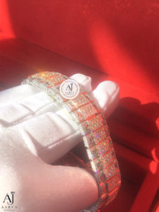 AARVA JEWELS นาฬิกาข้อมือผู้ชายสุดหรู ระบบจักรกล Miyota ตัวเรือนสแตนเลสทรงเหลี่ยม 40 มม. กระจกแซฟไฟร์ ประดับโมอิสซาไนต์ สายขนาด 20 มม. - Product Image 2