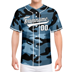 Maillot de baseball camouflage 100 % polyester entièrement personnalisé, respirant, en maille, col en V, séchage rapide, unisexe, ensemble de softball, meilleure vente - Product Image 4