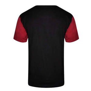 เสื้อยืดคอกลมแขนสั้นผู้ชาย สีดำแดง ตัดต่อสีสไตล์ฮิปฮอป ทรงปกติ ผ้าทอระบายอากาศ โพลีเอสเตอร์/คอตตอน - Product Image 3