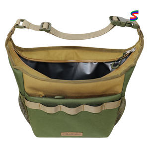 Insulated Cooler Bags Green Outdoor Casual Style Zipper Closure Camping Canvas Shoulder Bag - Product Image 2