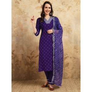 Hermoso conjunto de chifón XL (parte superior e inferior) con dupatta bordada para fiestas - Product Image 1