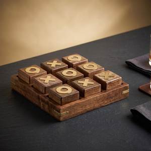 Juego de Mesa Tic Tac Toe de Madera con Diseño Único, Clásico Rompecabezas de Mesa con Piezas con Bloques X y O Impresos - Product Image 3