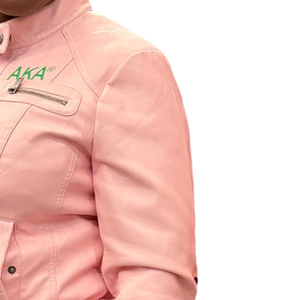 Soft <b>Pink</b> Leather <b>Jacket</b> for Women Classic Long Sleeve Zip Up Casual Outerwear Lightweight Streetwear Fashion Moto Coat - Product Image 5