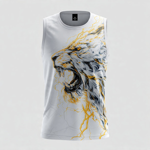 Football Sublimation V-Neck Vest Jersey Customize Sublimation 100% Polyester Sleeveless Tank Top Men Lightweight Printed Singlet - Product Image 3