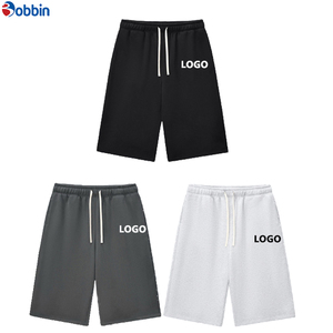 Pantalones Deportivos Cómodos para Hombre, Estilo Urbano, Color Gris, 350 g/m², Felpa Francesa, Cintura Elástica, 3/4 de Longitud, Pierna Ancha, Estilo Holgado - Product Image 1